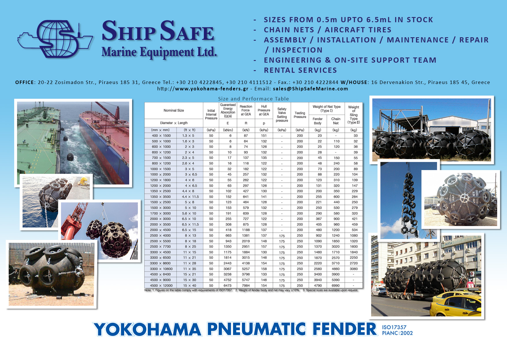 Yokohama fender specifications